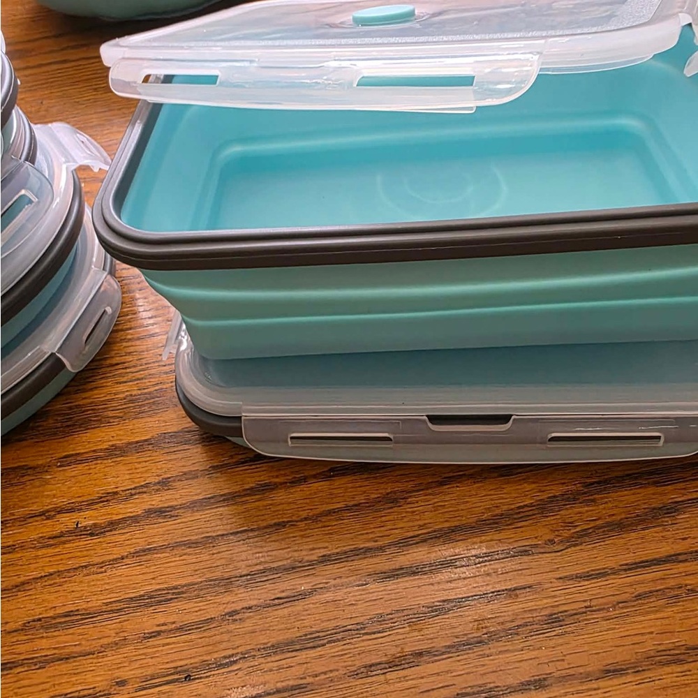 Aqua Collapsible Food Storage Container Set - Picture 5 of 6